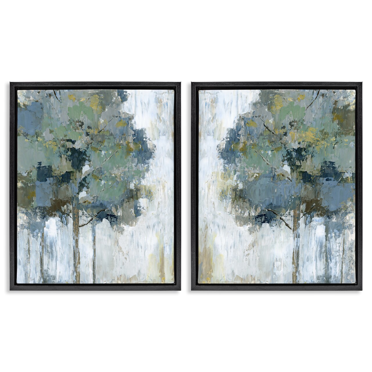 Stupell Industries Tree Impressions Abstract 2pc Floater Framed Canvas Wall Art Set Design by Nan